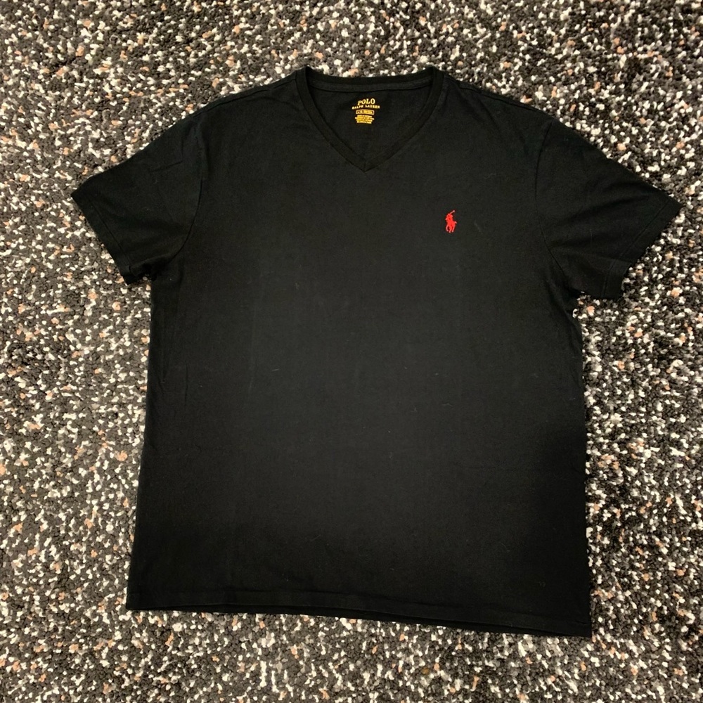 Polo Ralph Lauren Men’s Large Black V Neck T Shirt